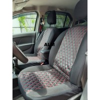 Huse ALM textil - piele romburi Dacia Duster II 2018-2022 Negru+Rosu