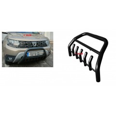 Bullbar cu suport de proiectoare negru compatibil Dacia Duster 2010-2017