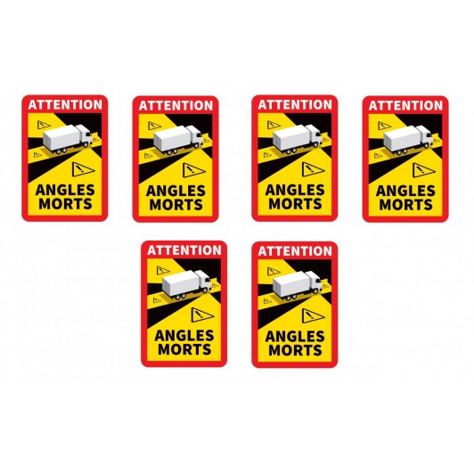 Stiker Autocolant camion indicator unghi mort 6 bucati / set