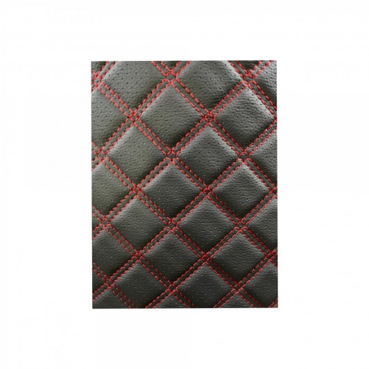 Material piele eco Negru cusatura Rosu