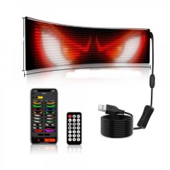 Panou flexibil publicitar LED programabil Eyes Devil, control Bluetooth si telecomanda, USB , 19x90