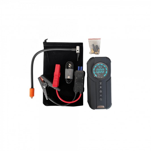 Starter auto portabil + compresor baterie 6000mAh ,curent pornire 300A ,curent de varf 600V Starter auto portabil + compresor baterie 6000mAh ,curent pornire 300A ,curent de varf 600V