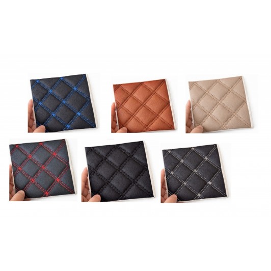 Material piele eco interior tapiterie auto , casa, romb Negru cusatura Rosie Material piele eco interior tapiterie auto , casa, romb Negru cusatura Rosie