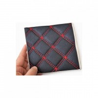 Material piele eco interior tapiterie auto , casa, romb Negru cusatura Rosie Material piele eco interior tapiterie auto , casa, romb Negru cusatura Rosie