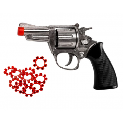 Pistol Revolver metalic cu 12 capse, 13 cm