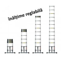 Scara telescopica extensibila din aluminiu, 1 tronson, 11 trepte, 3.2 m lungime