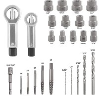Trusa profesionala extractoare suruburi, prezoane rupte si piulite deteriorate, 28 piese