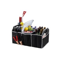 Organizator portbagaj cu manere si 3 compartimente egale, 54x32x32 cm, negru