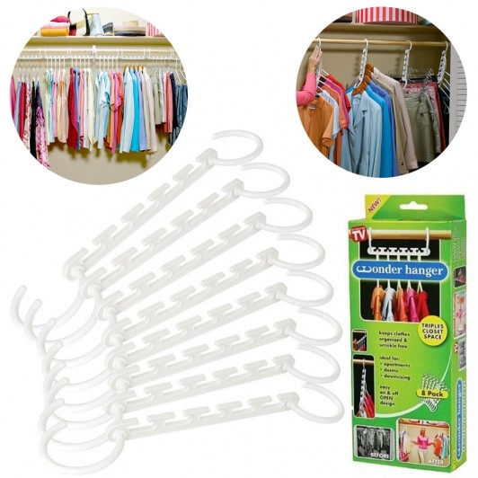 Set 8 umerase magic organizatoare haine, economisire 50% spatiu, Wonder Hanger