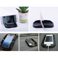 Suport anti-alunecare Sticky Pad pentru telefon sau chei, 15x10 cm, negru