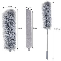 Pamatuf microfibra telescopic 2, 5 metri cu doua capete, pentru zone greu accesibile