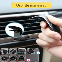 Suport Auto Magnetic Pentru Telefon Sau GPS, Prindere In Aerisire, Universal, Negru