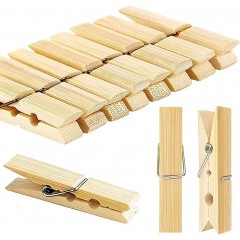 Carlige clasice din lemn de bambus pentru rufe, 20 Buc/Set, Lungime 6 cm, culoare natur, Ecologic