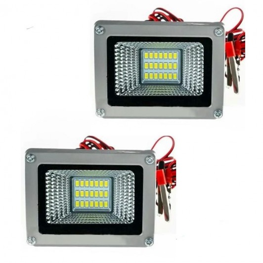 Pachet 2 bucati proiectoare LED 12 volti 21 LED metal