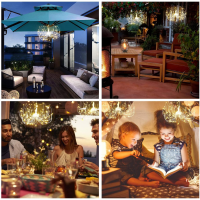 Instalatie 5 artificii fulgi LED Premium spectaculoase alb cald si multicolor