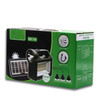 Kit solar lanterna LED multifunctionala cu panou solar, 3 becuri, incarcare telefon