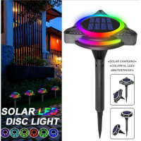 Set 4 lampi solare de gradina leduri 5 culori RGB