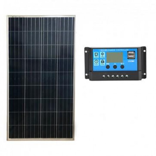 Panou solar 100w si controler pentru rulota, casa, gradina, gard electric