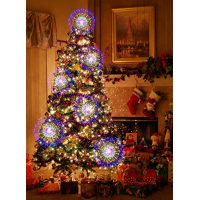 Instalatie 5 artificii fulgi LED Premium spectaculoase alb cald si multicolor