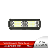 Proiector Led auto dreptunghiular 24cm 144W 14000lm IP68