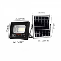 Proiector solar puternic 50W, 70 LED SMD, panou solar si telecomanda, IP66