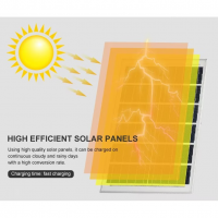 Proiector solar puternic 50W, 70 LED SMD, panou solar si telecomanda, IP66