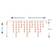 Instalatie turturi cu FLASH interconectabila 20 metri 500 leduri, 4 nuante disponibile