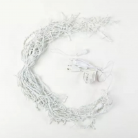 Instalatie turturi cu flash 15m fir alb tip perdea franjurata albastru alb rece alb cald multicolor