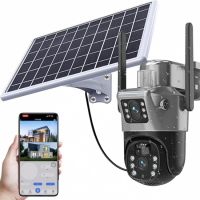 Camera Video Supraveghere 4G panou solar, 2 camere, 6MP, cartela telefonica