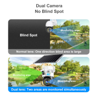 Camera supraveghere 4G dubla cu panou solar 6MP, card 128Gb inclus