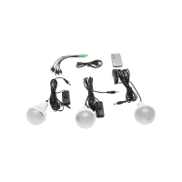Kit panou solar 3 becuri LED radio digital afisaj incarcare telefon telecomanda bluetooth lanterne