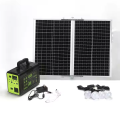 Kit panouri solare acumulator LiIon 84.000mAh priza 220v 300w sin pur alimentare televizor 4 bec