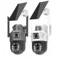 Camera Video Supraveghere 4G panou solar, 2 camere, 6MP, cartela telefonica, GRI