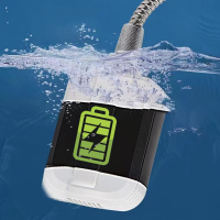Dus portabil pentru camping cu acumulator incarcare USB, 2200mAh, 1.5m furtun, multifunctional