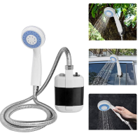 Dus portabil pentru camping cu acumulator incarcare USB, 2200mAh, 1.5m furtun, multifunctional