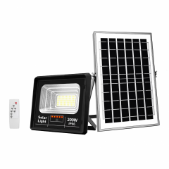 Proiector solar puternic e 200W, 130 LED SMD, panou solar si telecomanda, IP66