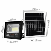 Proiector solar puternic 300W, 252 LED-uri SMD, panou solar si telecomanda, IP66