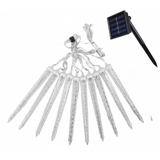 Instalatie solara exterior 8 turturi sloi efect curgere topire alb rece alb cald albastru multicolor