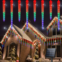 Instalatie solara exterior 8 turturi sloi efect curgere topire alb rece alb cald albastru multicolor Instalatie solara exterior 8 turturi sloi efect curgere topire alb rece alb cald albastru multicolor