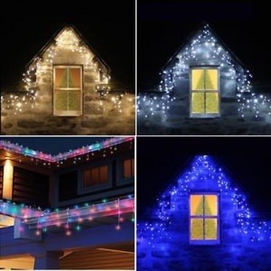 Instalatii turturi 30m perdea franjurata LED, 4 nuante disponibile (2 x 15 m)