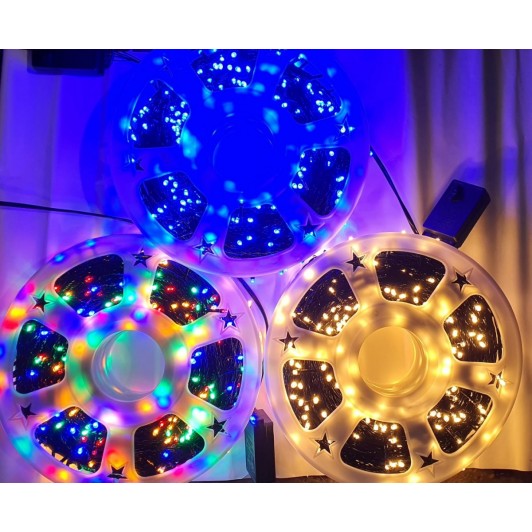 Instalatie liniara rola fir sirag 100m led mare V8 alb rece, multicolor, alb cald, albastru Instalatie liniara rola fir sirag 100m led mare V8 alb rece, multicolor, alb cald, albastru