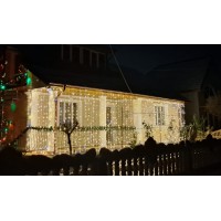 Instalatie perdea 3x3m, ploaie cu FLASH 320 leduri alb cald interconectabile Instalatie perdea 3x3m, ploaie cu FLASH 320 leduri alb cald interconectabile