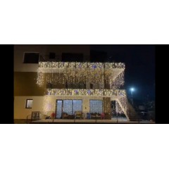 Instalatie perdea 3x3m, ploaie cu FLASH 320 leduri alb cald interconectabile