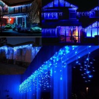 Instalatie turturi 20m perdea franjurata LED sarbatori alb rece cald albastru multicolor conectabile