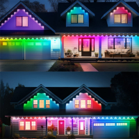 Instalatie EAVE permanenta casa cu 20 led-uri pixel RGBW 15m interconectabila