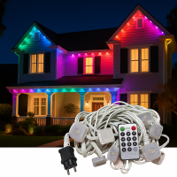 Instalatie EAVE permanenta casa cu 20 led-uri pixel RGBW 15m interconectabila