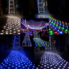 Instalatie Craciun Tip Plasa 3 m x 3 m, 360 LED-uri,  8 Jocuri de Lumini, Interconectabila, 4 culori