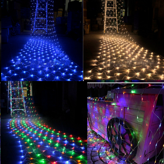 Instalatie de Craciun Tip Plasa 2 x 2 m, 160 LED-uri, Interconectabile 3 culori