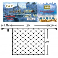 Instalatie de Craciun Tip Plasa 2 x 2 m, 160 LED-uri, Interconectabile 3 culori