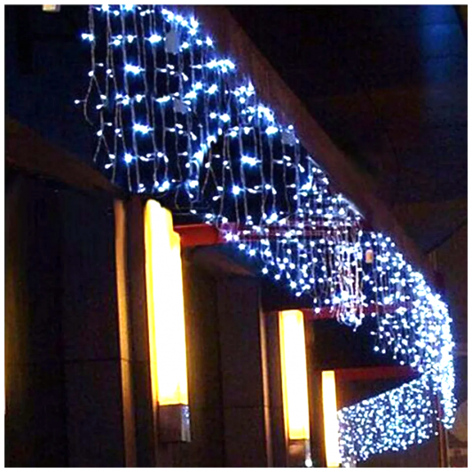 Instalatie LED 5m x 1m, Perdea Turturi, Fir alb, Flash, Efecte spectaculoase 4 culori